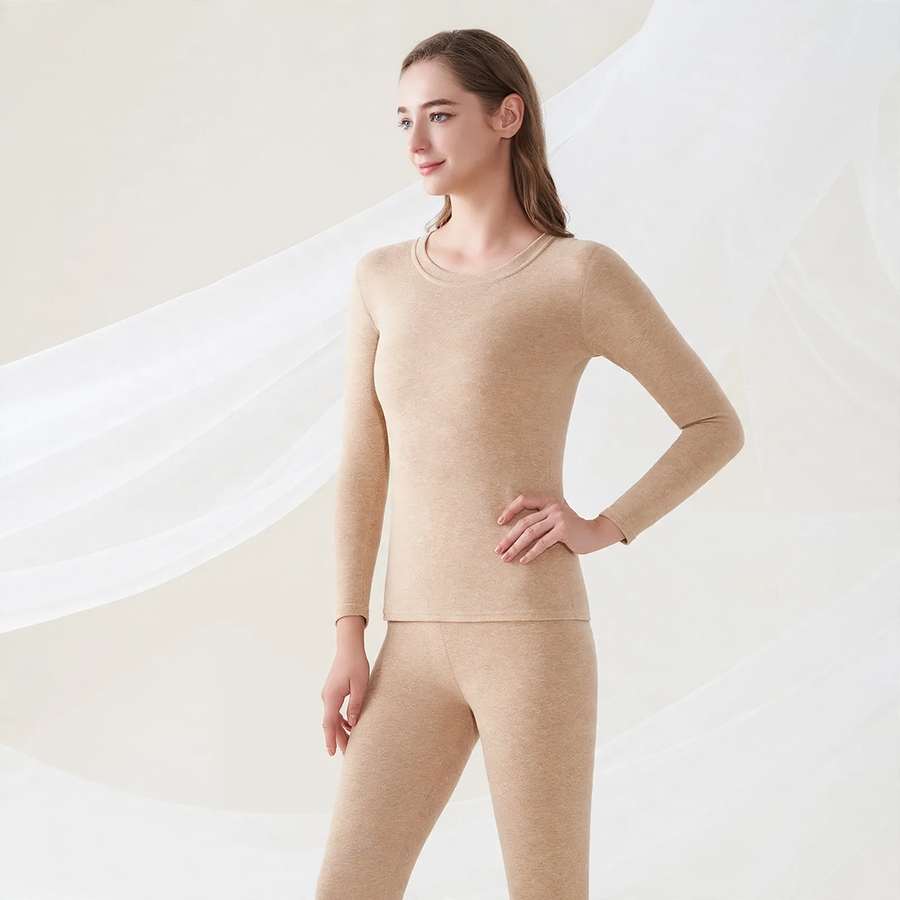 Warm underwear set made of cotton, wool, and silk