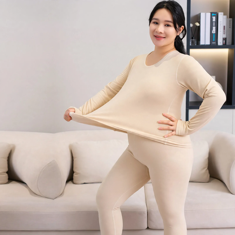 Ladies Thermal Underwear Set in Plus Sizes