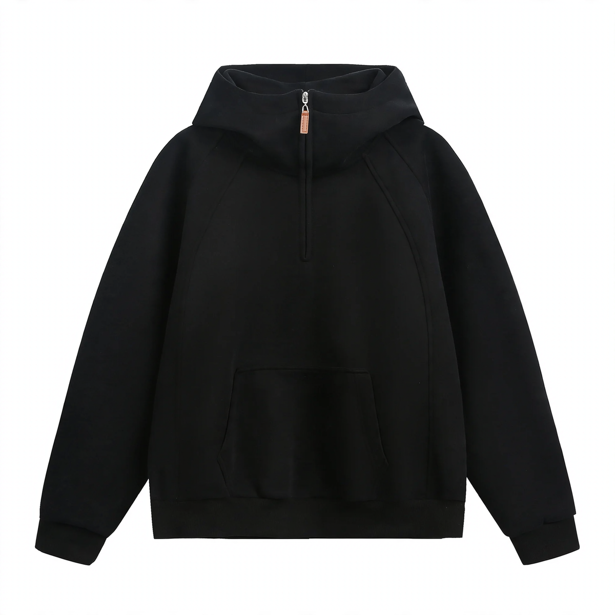 Heavy men's hoodie with half zip