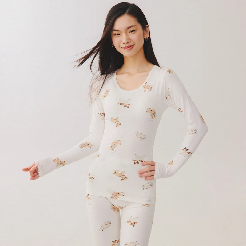 Women's cotton underwear set with animal motifs