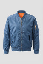 Men's Glossy Nylon Bomber with Quilted Thermal Lining Fashion Glam