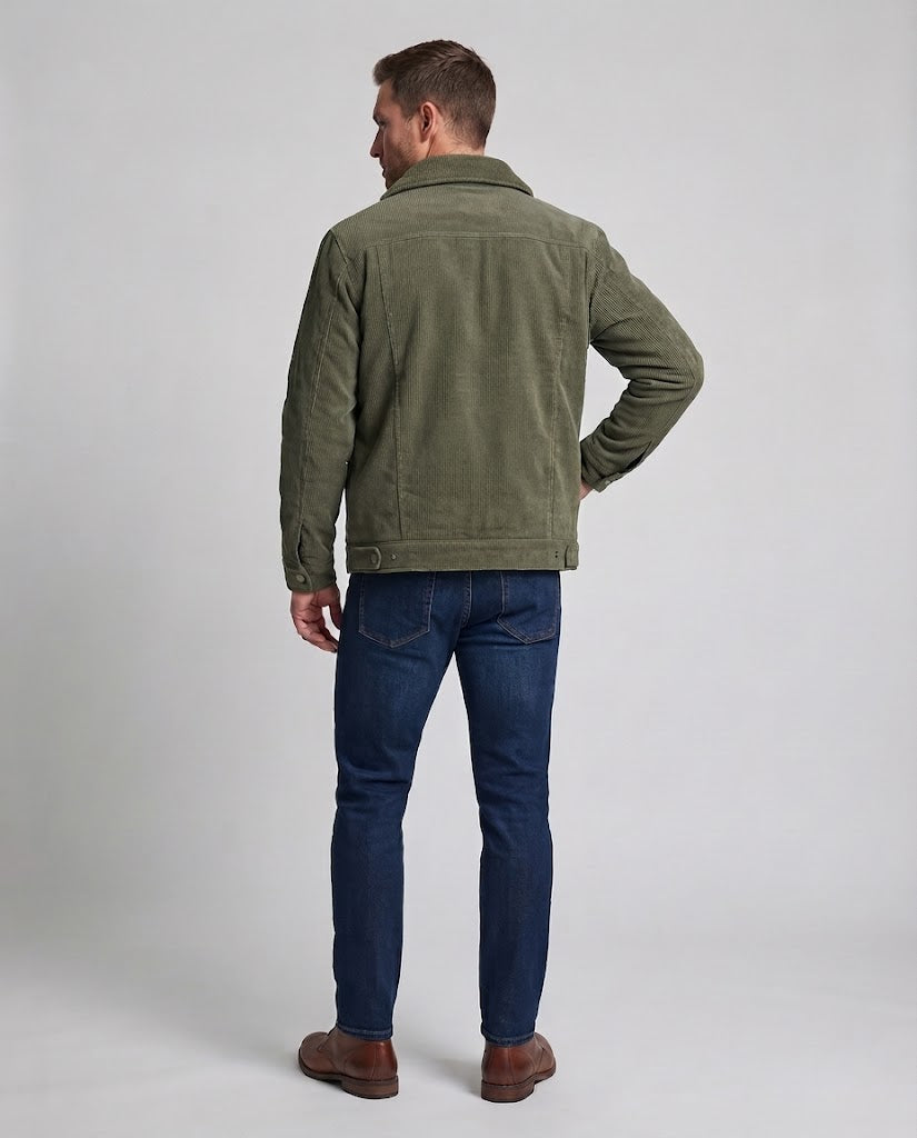 Men's Soft Cord Jacket with Teddy Lining Fashion Glam