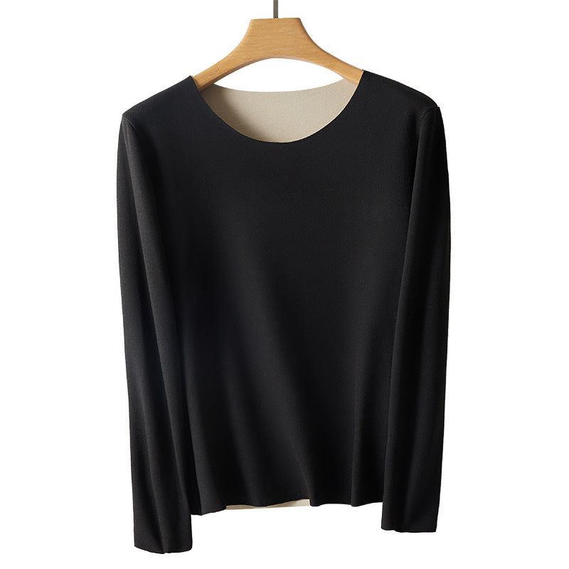 Women's Thermal Long Sleeve Shirt, Round Neck, Warming, Figure-Hugging