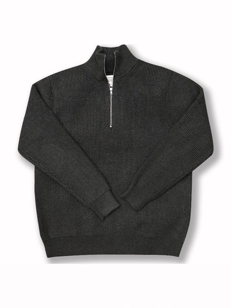 Unisex knitted sweater with zipper, cotton blend