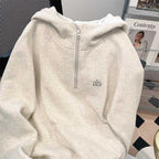 Vintage hoodie with half zipper