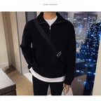 Stylish knitted sweater with zipper