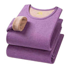 Warm underwear set with round neckline