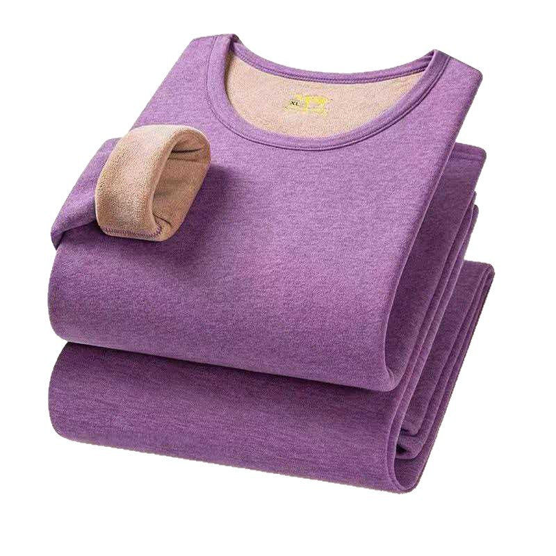 Warm underwear set with round neckline