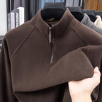 Warm men's undershirt pullover with stand-up collar