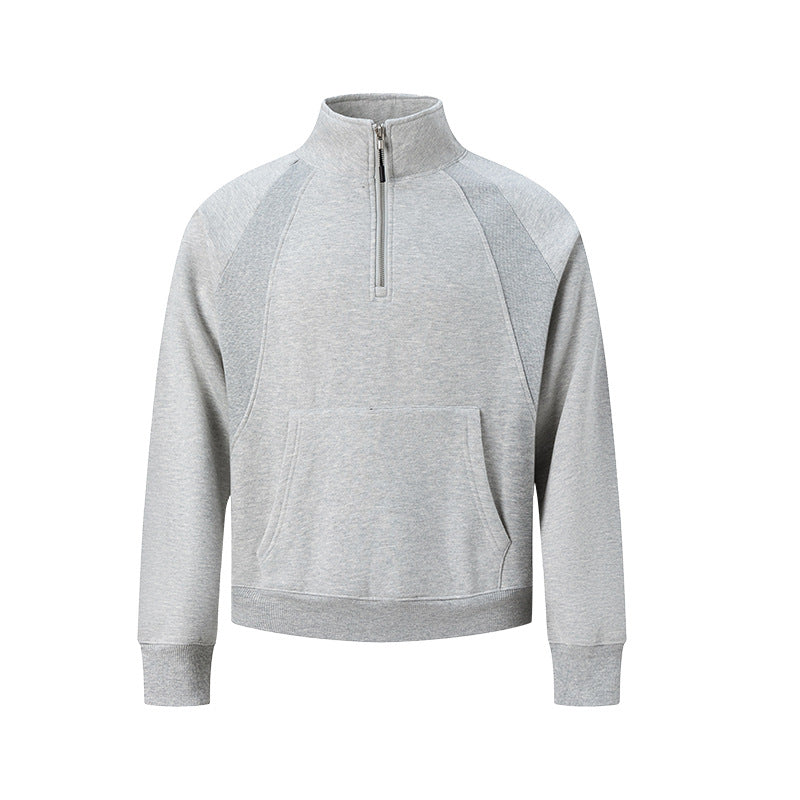 Sweatshirt with stand-up collar and zipper