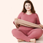Thermal underwear set with lamb fleece, plus sizes