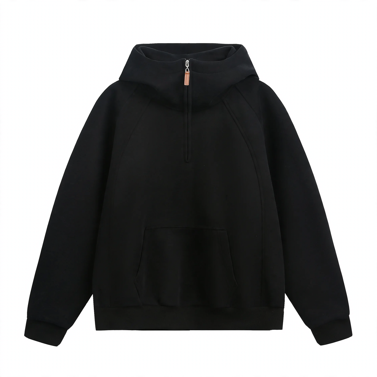 Unisex hoodie with zipper and stand-up collar