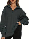 Women's sweatshirt with zipper and stand-up collar