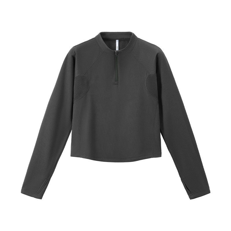 Light men's sweatshirt with half zipper