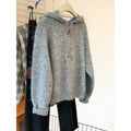 Women's knit hoodie with half zip