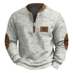 Men's sweatshirt with 3D print and half zipper