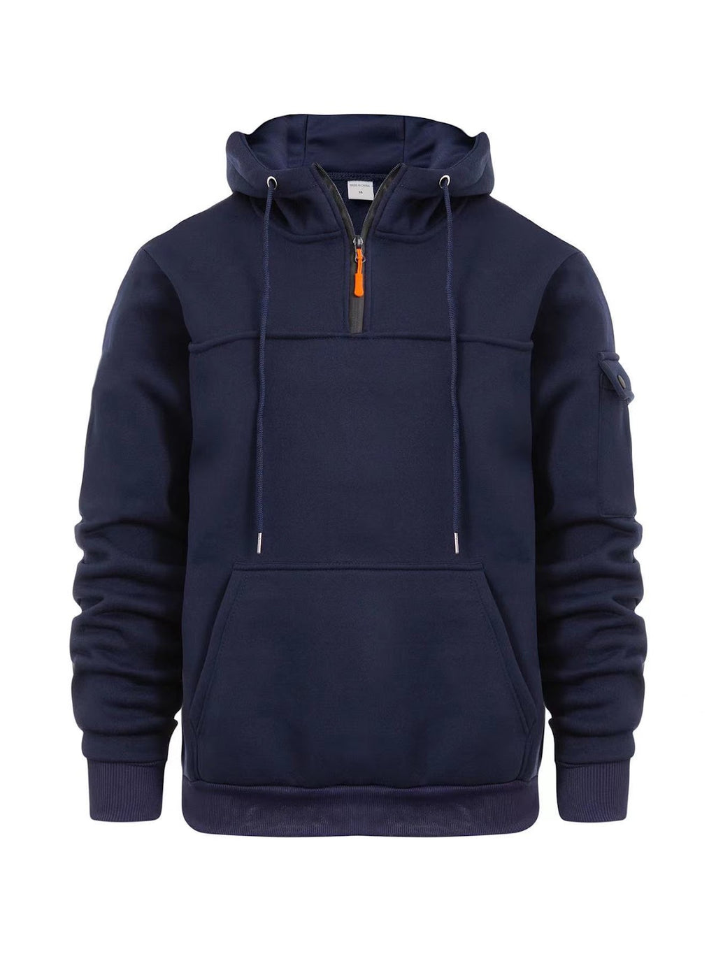 Casual hoodie with half zipper