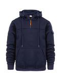 Casual hoodie with half zipper