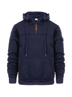 Casual hoodie with half zipper