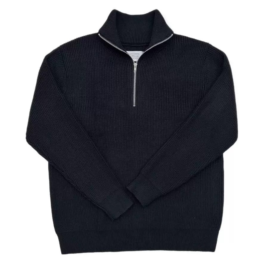 Unisex knitted sweater with zipper, cotton blend