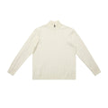 Classic knitted sweater with cable pattern and zipper