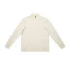 Classic knitted sweater with cable pattern and zipper