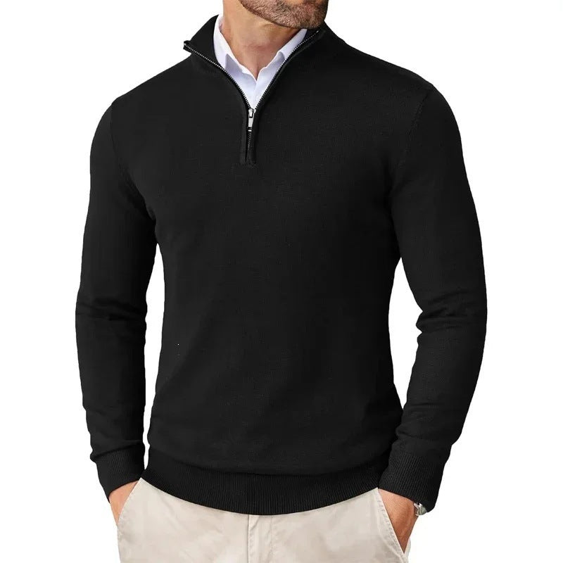 Men's sweatshirt with stand-up collar and zipper