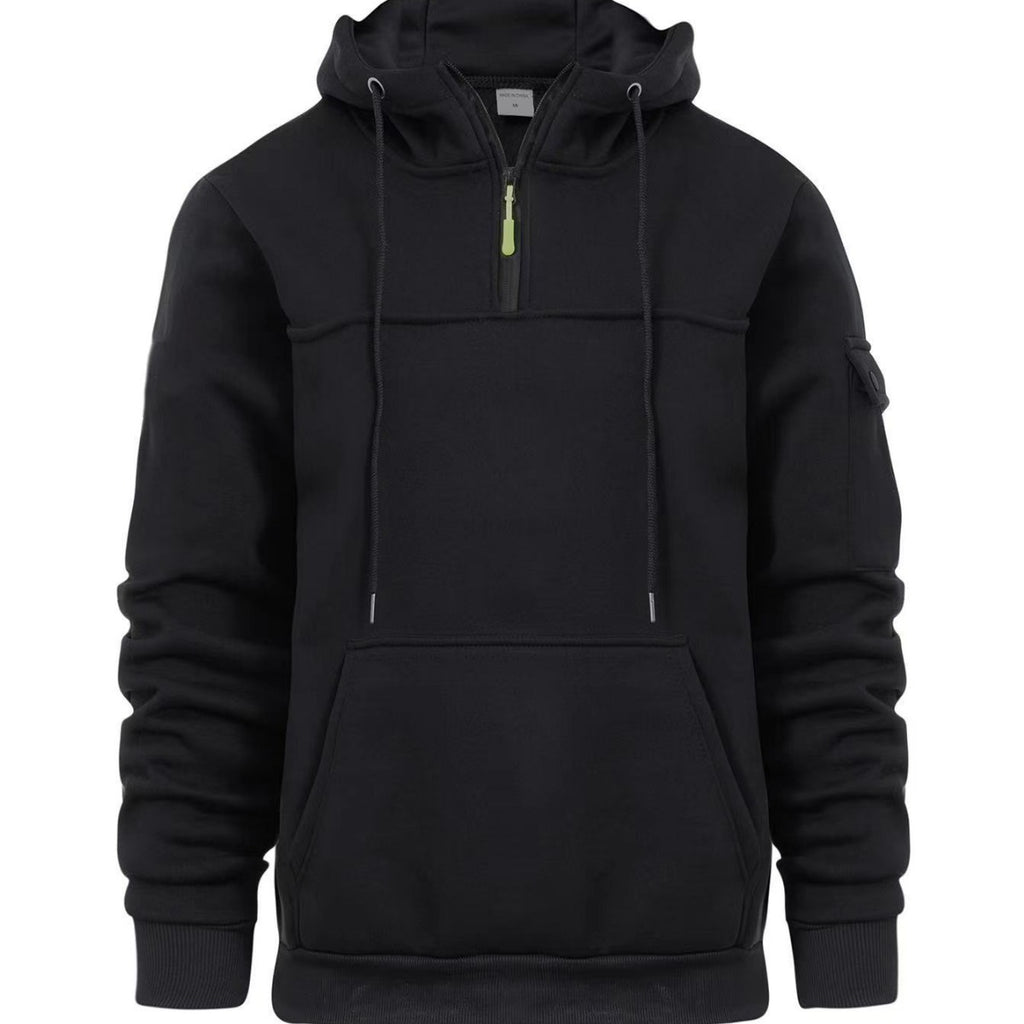 Casual hoodie with half zipper
