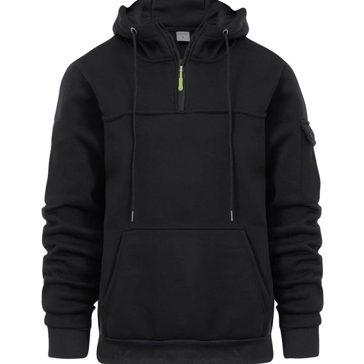 Casual hoodie with half zipper
