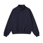 Unisex sweatshirt with zip and stand-up collar