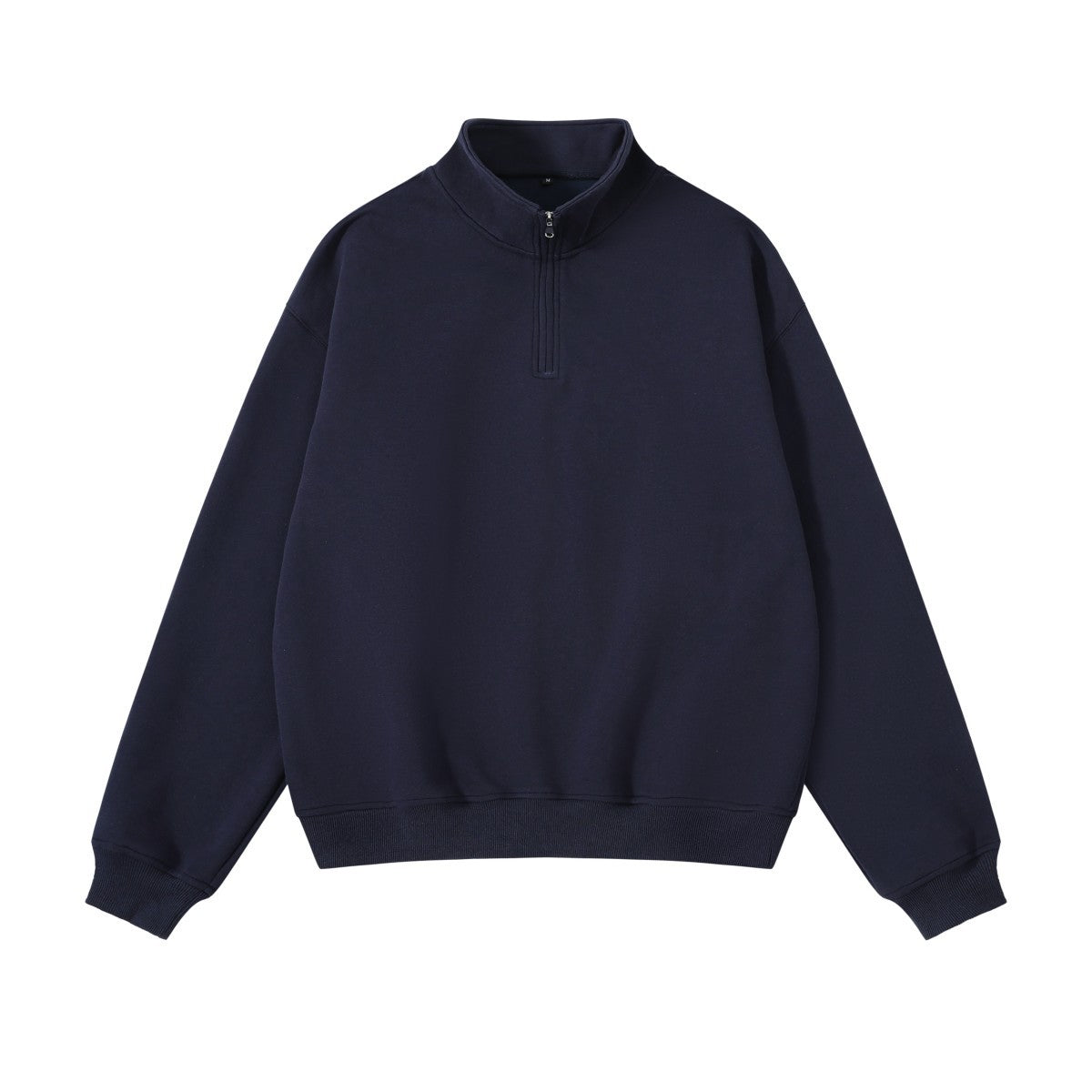 Unisex sweatshirt with zip and stand-up collar