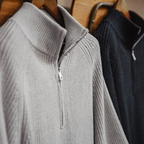 Men's vintage-style knitted sweater with zipper