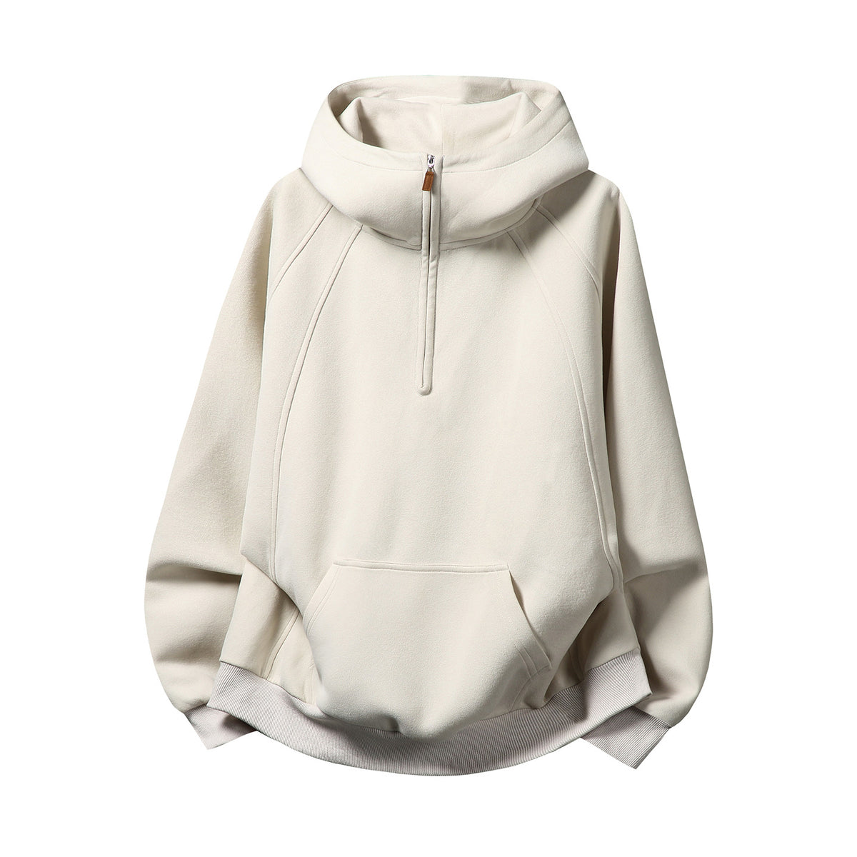 Heavy men's hoodie with half zip