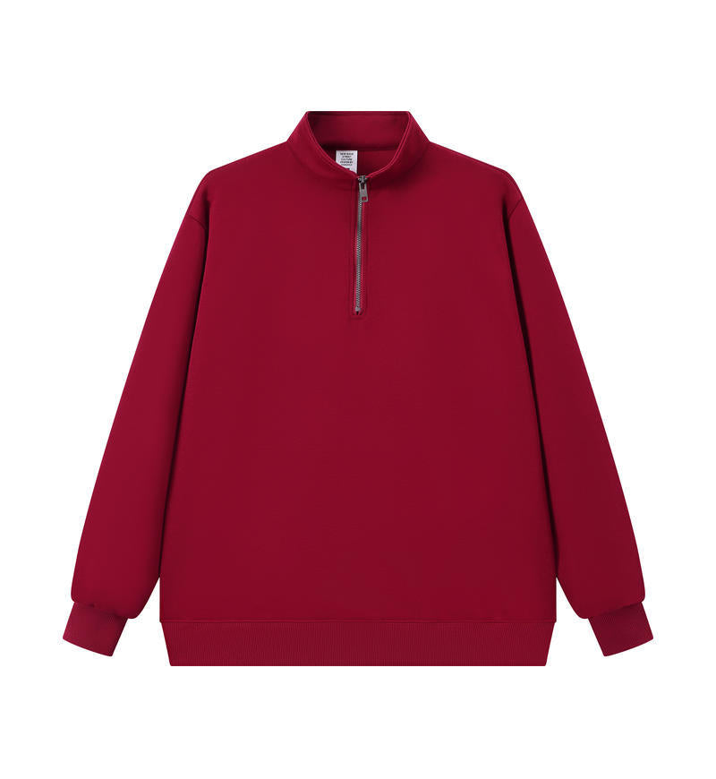 Unisex sweatshirt with stand-up collar and zipper