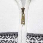 Modern men's knit sweater with stand-up collar