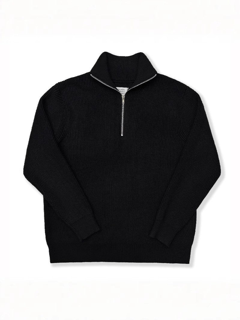 Unisex knitted pullover with zipper