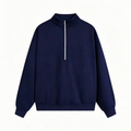 Unisex pullover with zipper and letter print
