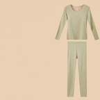 Women's thermal underwear set, lined, round neck