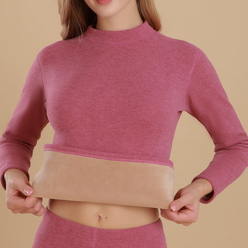Ladies Thermo Set, Lamb Fleece Lining, Standing Collar, Warming