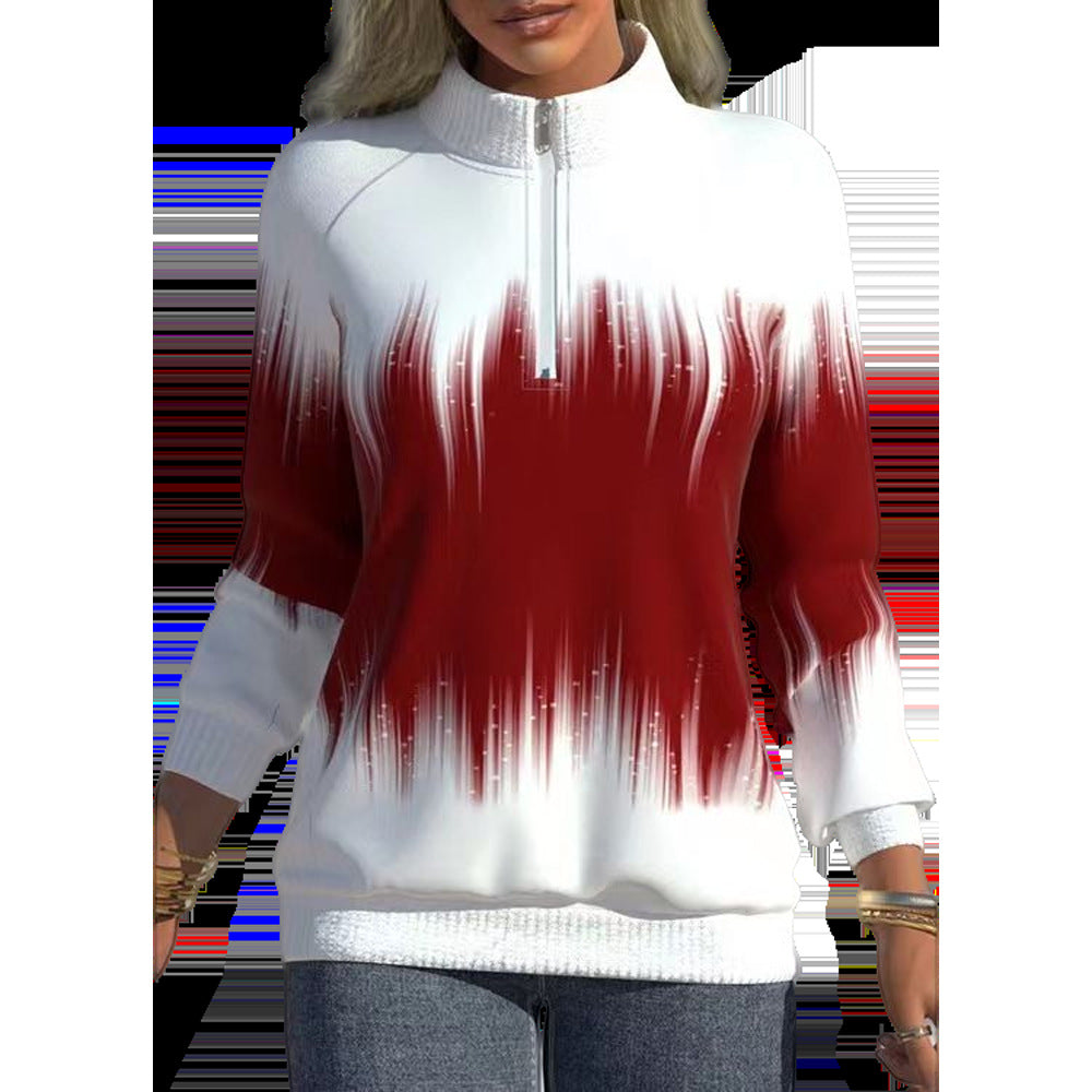 Women’s sweatshirt with gradient and zipper