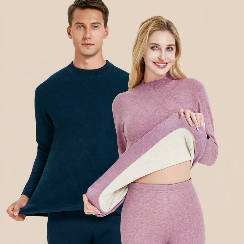 Thermal underwear set with wool and silk