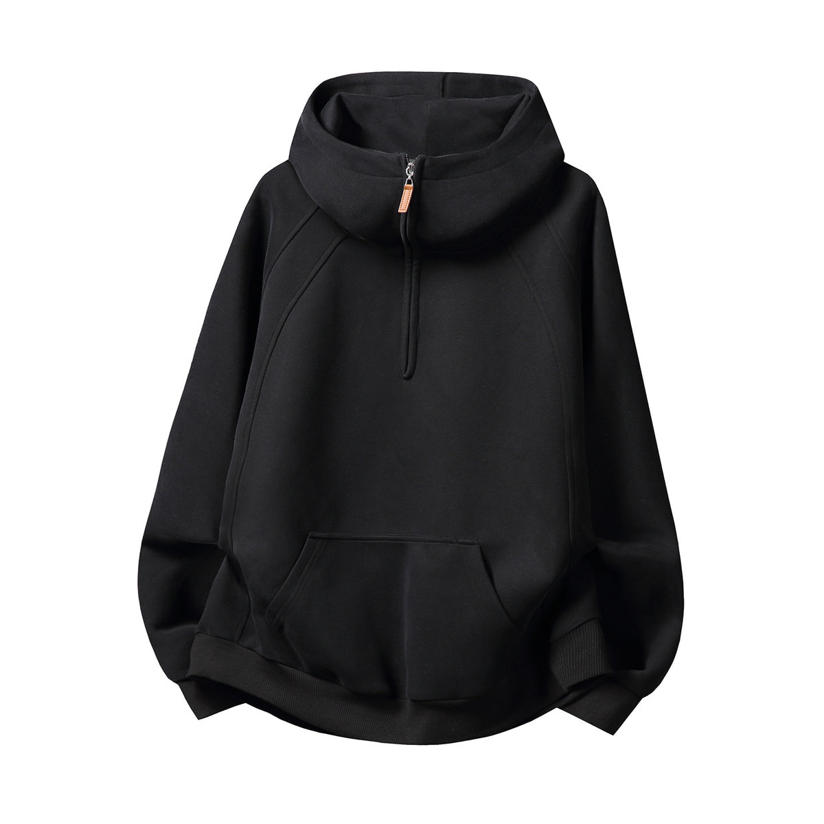 Heavy men's hoodie with half zip