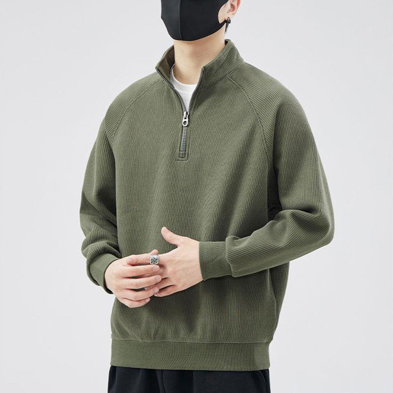 Men's sweatshirt with stand-up collar and lining