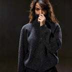 High-quality wool sweater with zipper