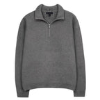 Men's Knit Sweater with Stand-Up Collar and Zipper