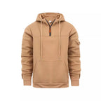 Casual hoodie with half zipper