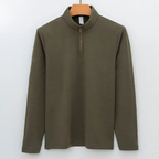 Elastic sports sweatshirt with half zipper