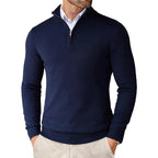 Men's sweatshirt with stand-up collar and zipper