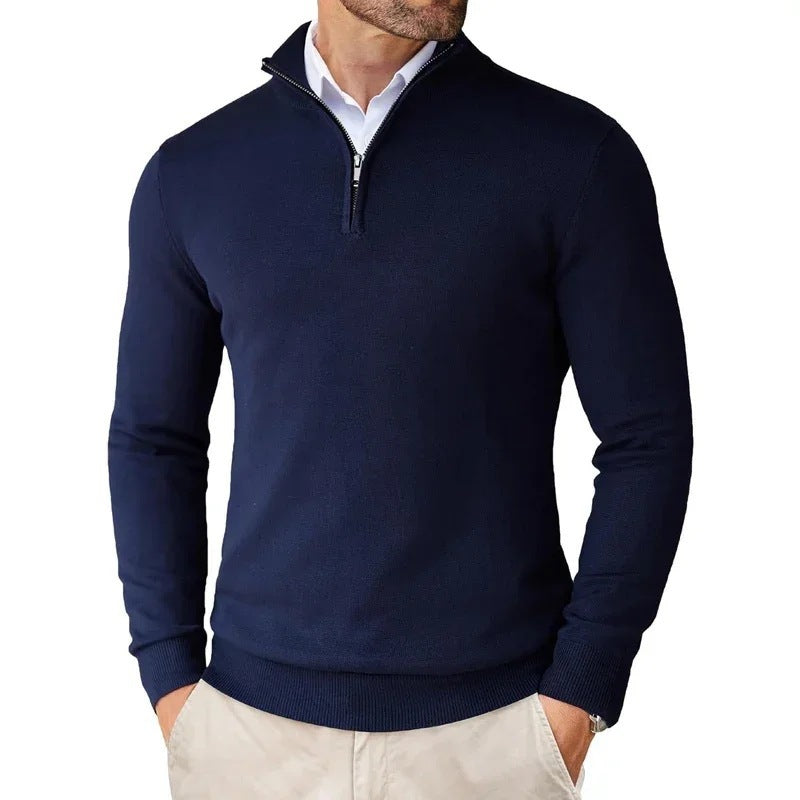 Men's sweatshirt with stand-up collar and zipper