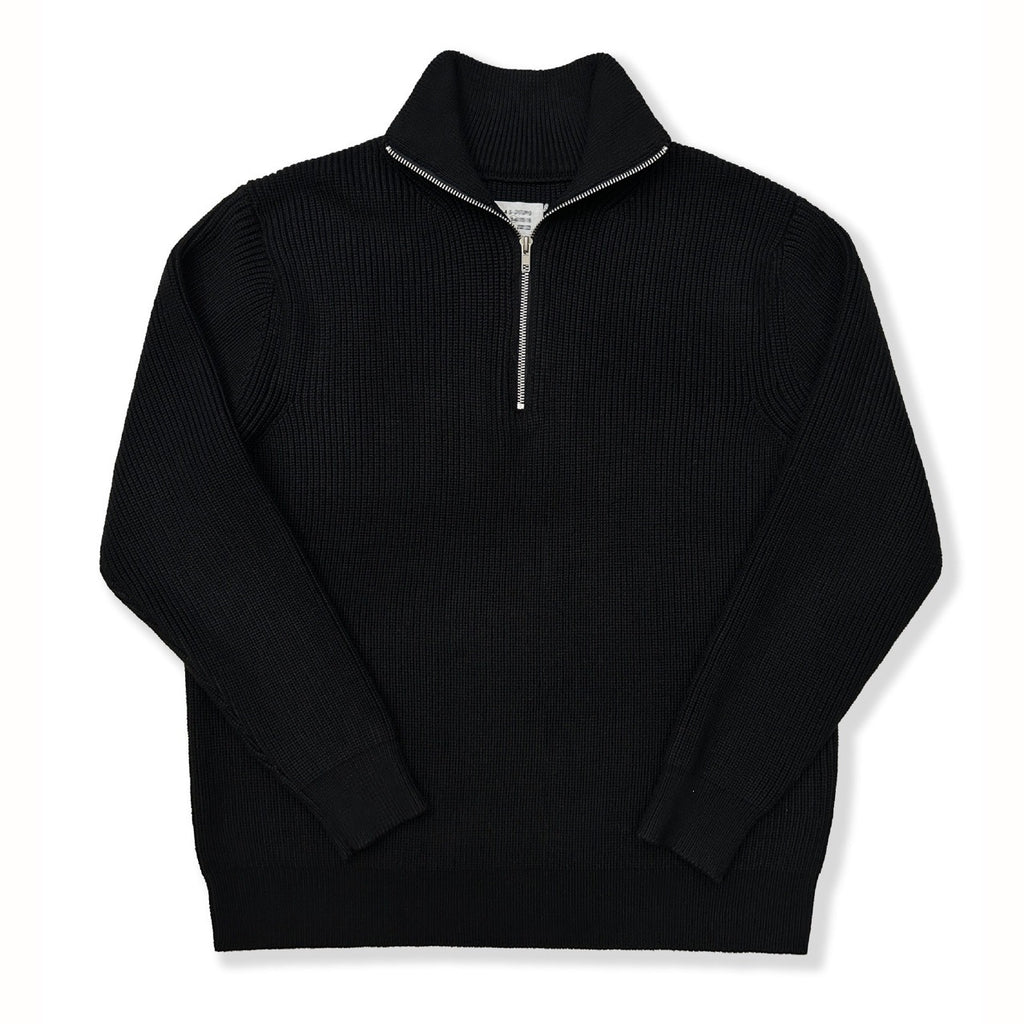 Unisex knitted sweater with zipper, cotton blend